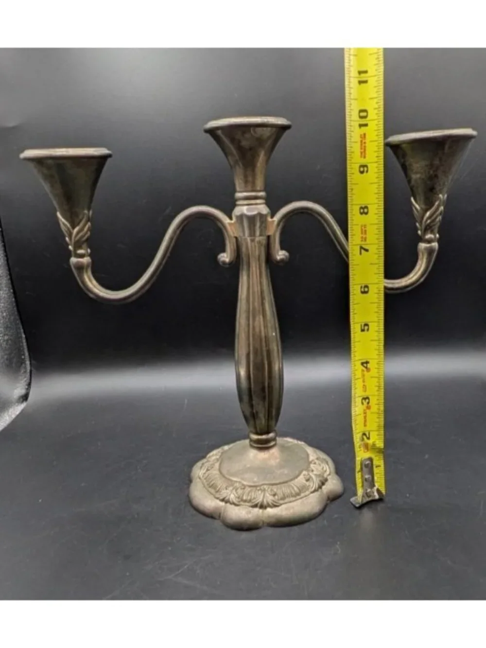 Vintage Royal Gallery Silver Plated 3 Arm Candelabra Taper Candle Holder 10